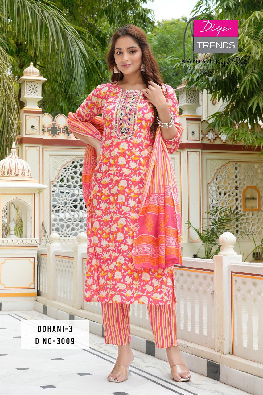 Odhani Vol 3 By Diya Printed Cotton Kurti With Bottom Dupatta Wholesale Shop In Surat